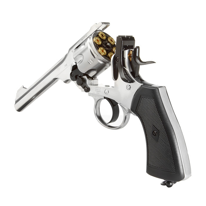 Webley MKVI .455 Service Revolver 1915 Chrome Co2 Full Metal Scritte e Loghi Originali by Gun Heaven