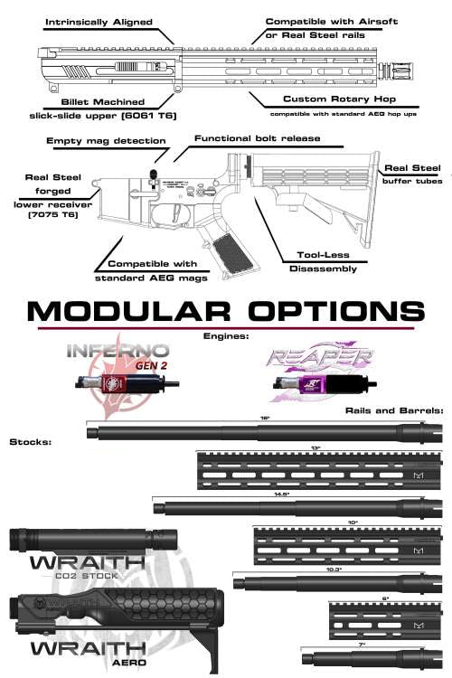 MTW Reaper M Engine 10.3" HPA by Wolverine Airsoft