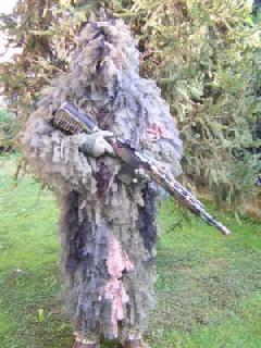 Ghillie Camouflage Burlap & Leaf Suit Woodland