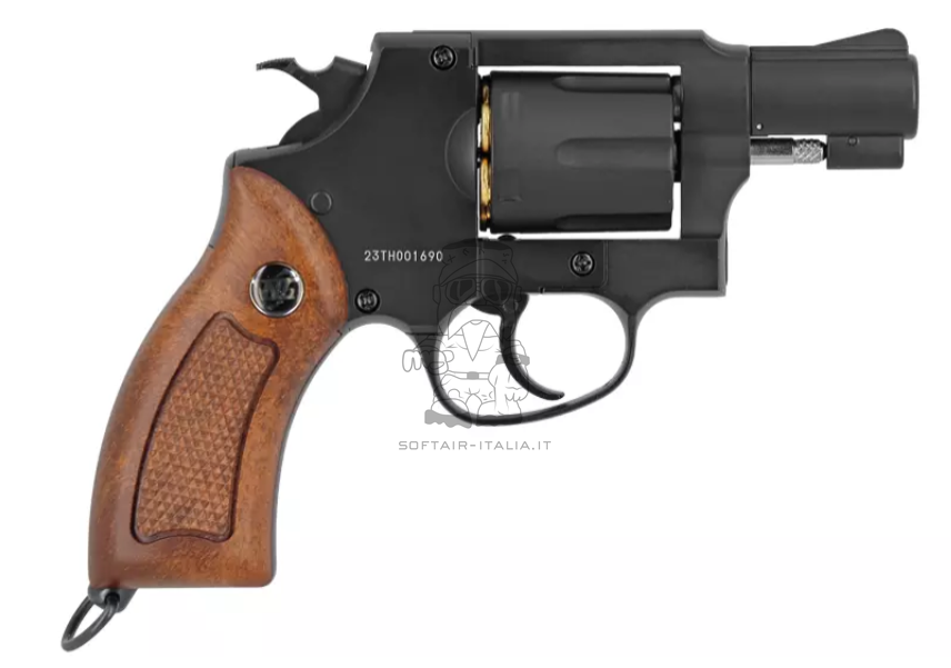 733 Revolver 2" Co2  Full Metal Black Version with Fake Wooden Grips by Gun Heaven