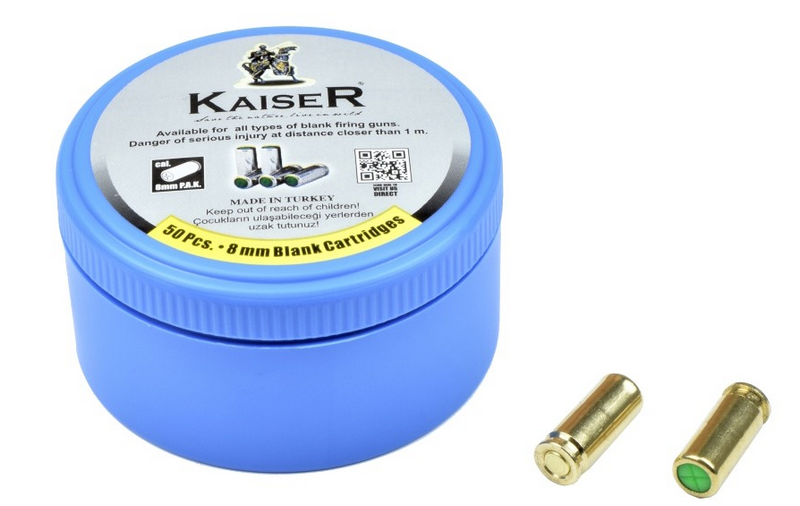 8mm Blank Cartridges Kit 50 Cartucce a Slave 8mm by Kaiser