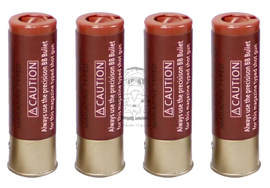 AGM Shotgun Cal.12 Cartridges 4pcs Kit 4 Cartucce Per Fucili a Pompa Softair by AGM