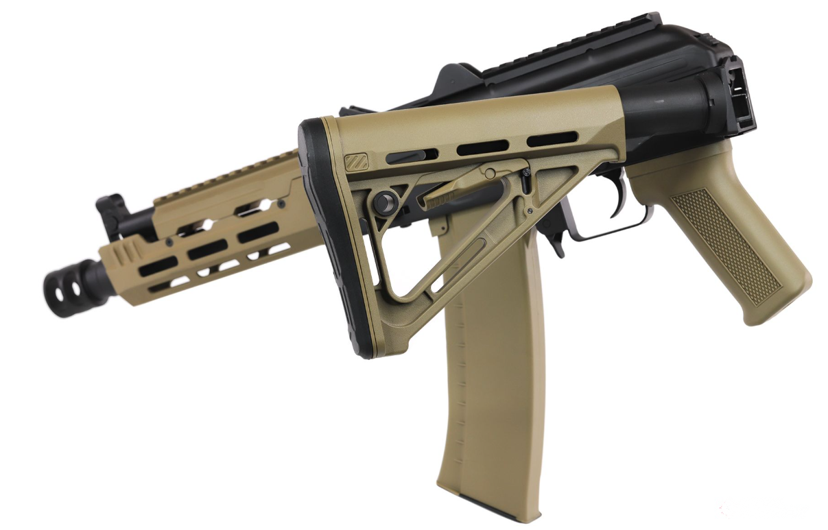 AK74u Grom MOD.1 ETU V3 Folding Stock Tan Dual Color AEG by Rossi Airsoft