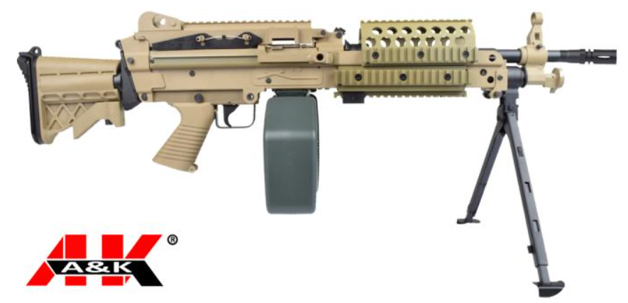 A&K LMG MK46 Mod 0 Tan Dark Earth Polymer Light Machine Gun AEG Mitragliatrice by A&K
