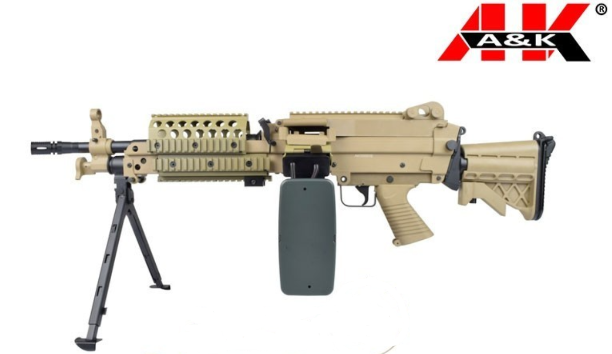 A&K LMG MK46 Mod 0 Tan Dark Earth Polymer Light Machine Gun AEG Mitragliatrice by A&K