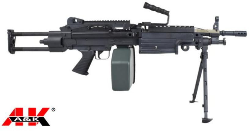 A&K M249 Parà LMG Paratrooper Polymer Light Machine Gun AEG by A&K