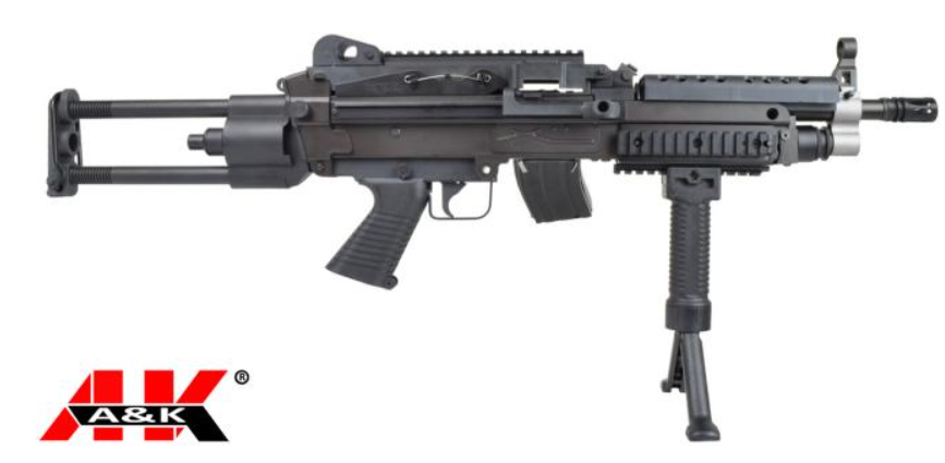 A&K M249K LMG Paratrooper Polymer Light Machine Gun AEG Versione Parà by A&K