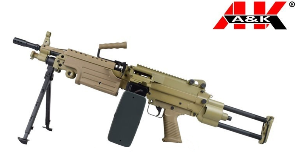 A&K M249 Para Tan Dark Earth Paratrooper Metal Version by A&K