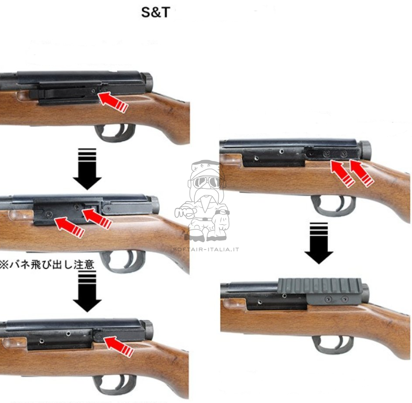 Arisaka Type 38 & Type 97 Rail Scope Aluminum Mount Staffa Per Sistema di Puntamento by S&T