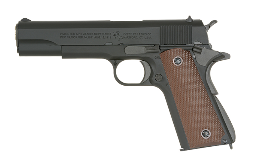 Army Armament Colt M1911 A1 Scritte e Loghi Originali Full Metal Official Colt Licensing & Markings GBB Gas Blow Back Airsoft Pistol by T8 - EGM - Army Armament