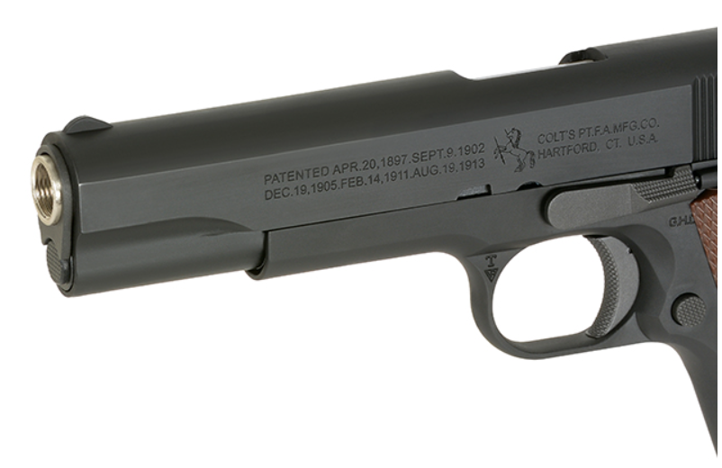 Army Armament Colt M1911 A1 Scritte e Loghi Originali Full Metal Official Colt Licensing & Markings GBB Gas Blow Back Airsoft Pistol by T8 - EGM - Army Armament