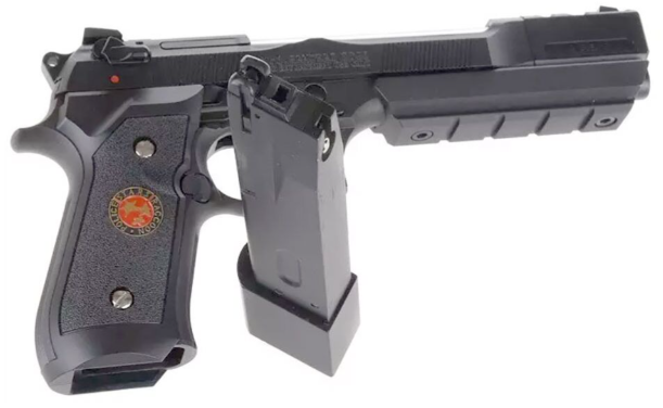Barry Burton Samurai Edge Total Black Version Full Metal GBB Gas Blow Back V.2 Semi & Full Auto Airsoft Pistol by WE