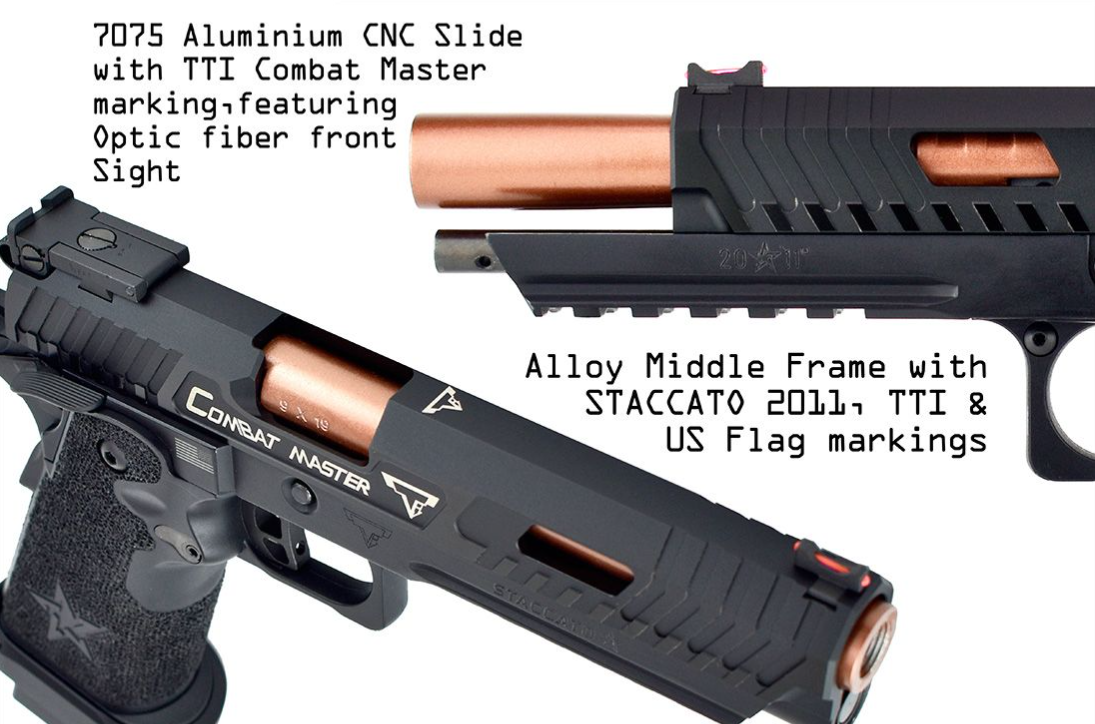 EMG Licensed Staccato 2011 TTI Taran Tactical Innovations GBB Gas Blow Back Pistol by Army Armament