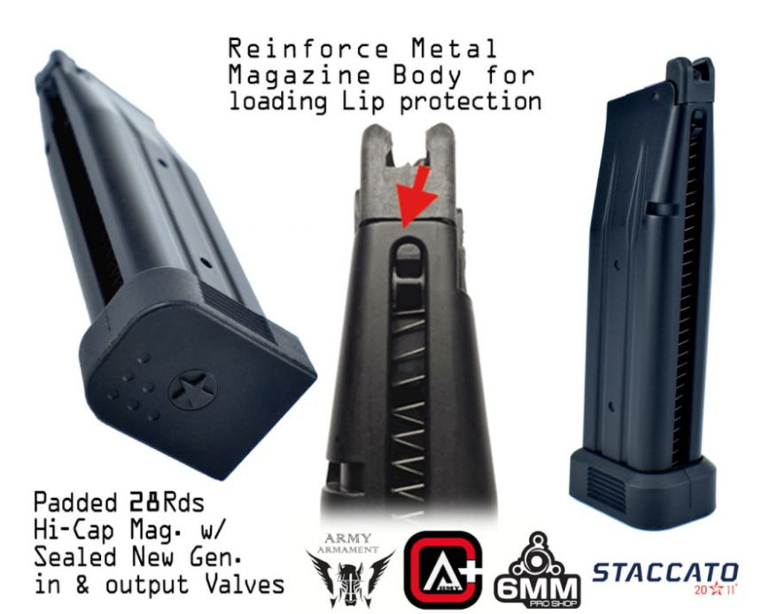 EMG Licensed Staccato R611-3A 2011 P SOC RMR T8 Upgraded Version Metal Slide GBB Airsoft Pistol by EMG > 6mmProShop > Army Armament
