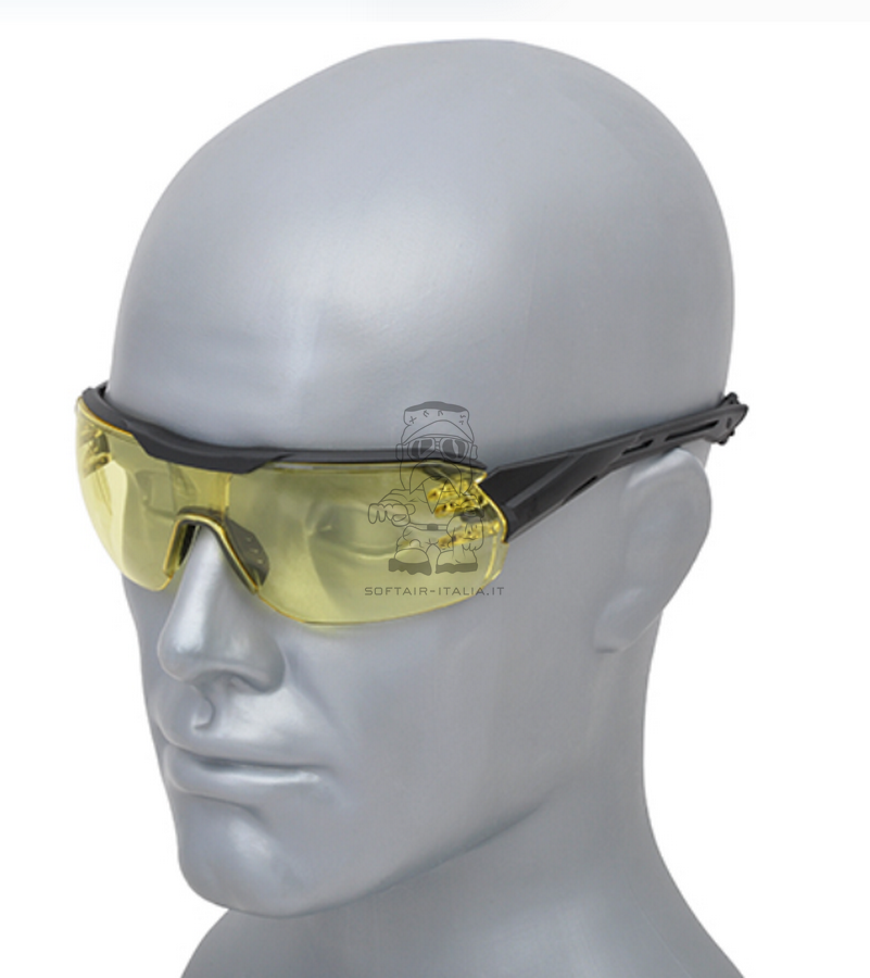 Edge Eyewear Occhiali Balistici Professionali Safety Kabru Black con Lente Vapor Shield Gialla by Edge Tactical