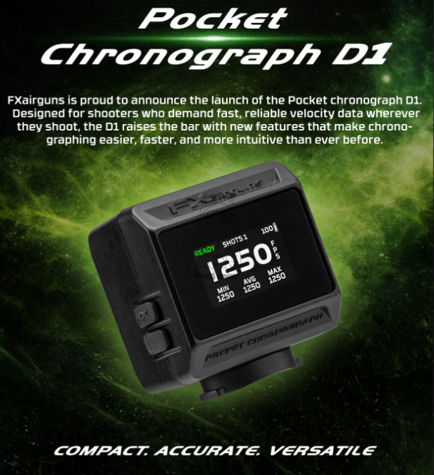 FX Pocket Chrono D1 Doppler Radar Technology Cronografo 200 > 4.500 FPS by FXairguns