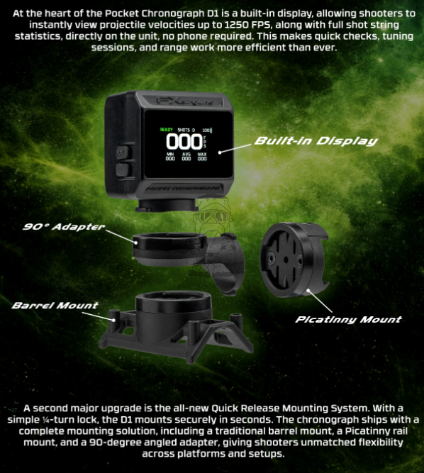 FX Pocket Chrono D1 Doppler Radar Technology Cronografo 200 > 4.500 FPS by FXairguns