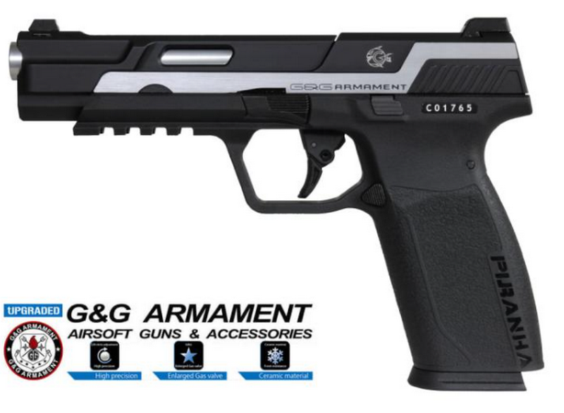 G&G Piranha MKI Silver GBB Metal Slide by G&G