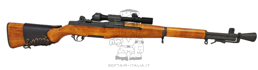 Garand M1D Sniper Steel M2 Flash Hider Full Wood & Metal AEG by A&K