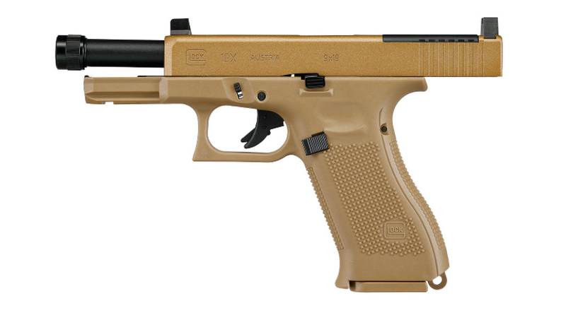 Glock 19X MOS Interface For Red Dot & Metal Slide Co2 GBB Coyote Tan Airsoft Pistol by Umarex