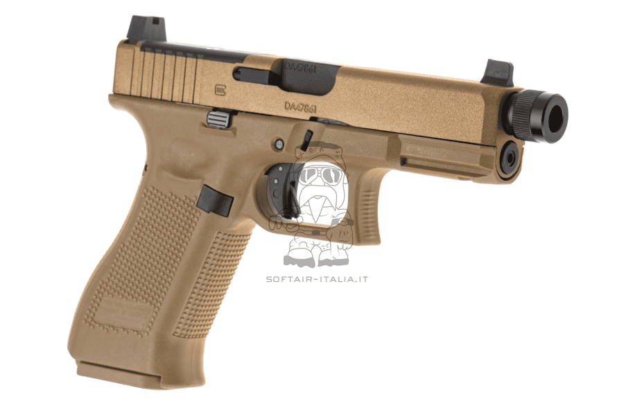 Glock 19 MOS Bronze Tan GBB Gas BLowBack Metal Slide Airsoft Pistol by SRC > Umarex