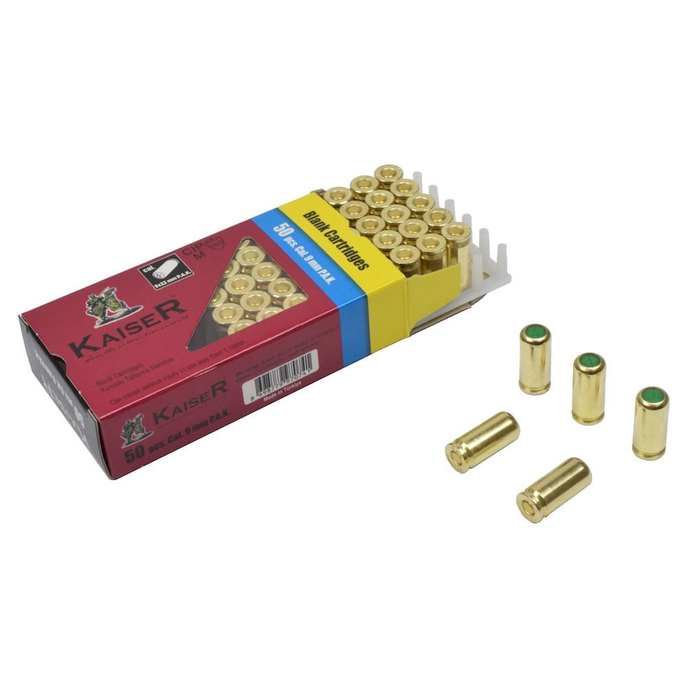 9mm PAK Blank Cartridges Kit 50 Cartucce a Salve 9mm by Kaiser