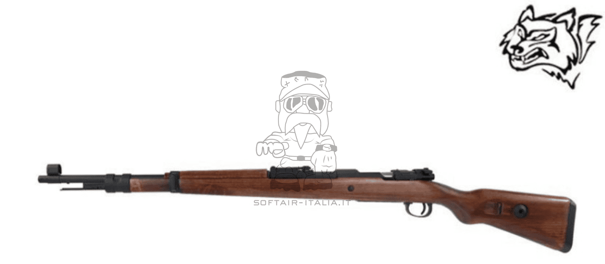 Kar98K K98 Mauser Karabiner WWII  Spring Bolt Action Full Wood & Metal Rifle by Snow Wolf