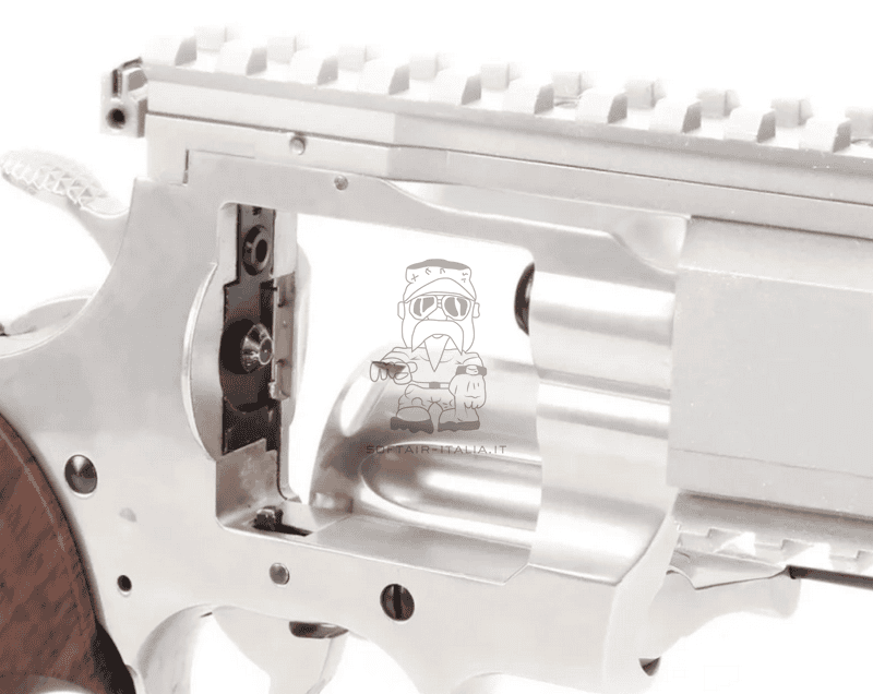 King Arms Python 357 Evil V2 Silver - Chrome Full Metal Gas Airsoft Pistol by King Arms