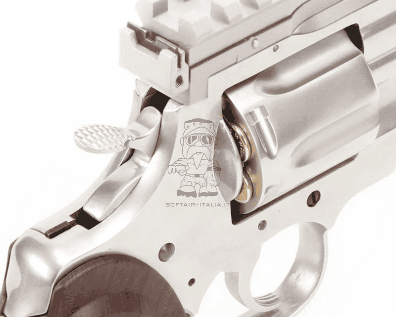 King Arms Python 357 Evil V2 Silver - Chrome Full Metal Gas Airsoft Pistol by King Arms