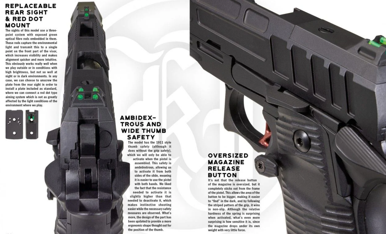 Kjw Hi-Capa KP-19 Optics Ready RMR GBB Gas Blow Back Airsoft Pistol by Kjw