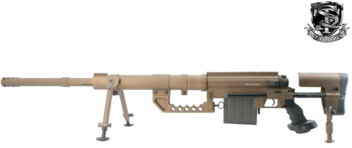 M200 Type ST200 Full Metal Sniper Spring Bolt Action Rifle Tan Version with Hard Case by S&T
