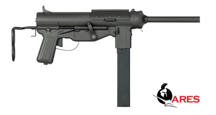 Ares Grease Gun M3A1 OD EBB Electric Blowback 11,1v. Li-Po Ready by Ares