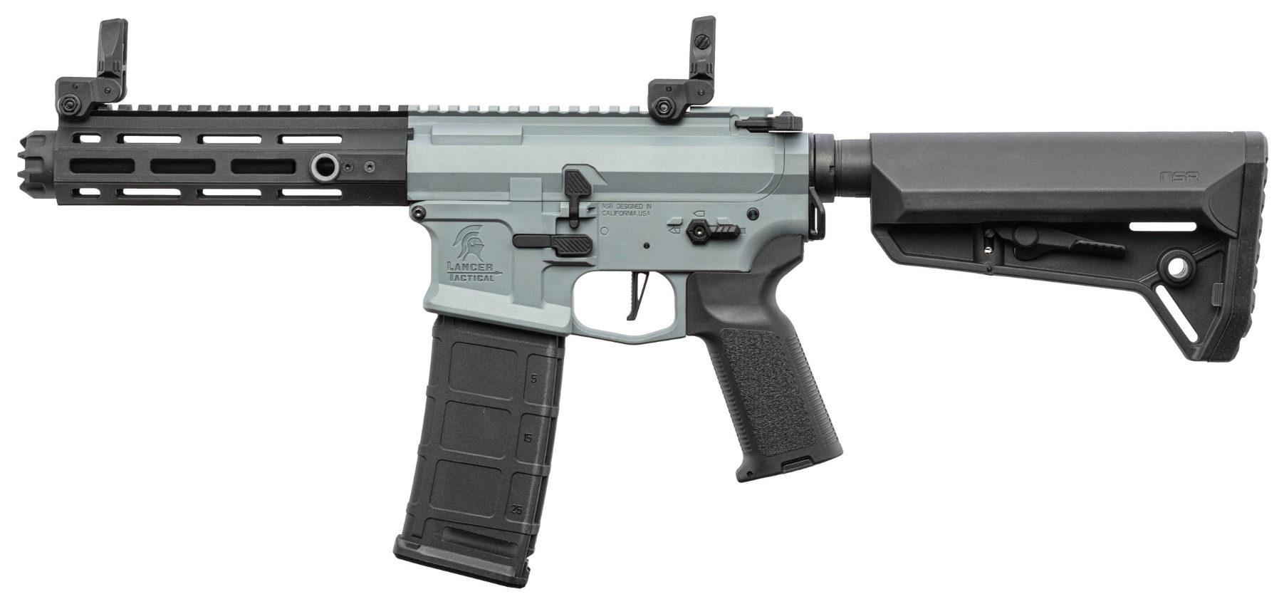 M4 Hellion LT-32 NSR Stock Gen2 AEG Combo Pack Dual Tone Grey - Black by Lancer Tactical