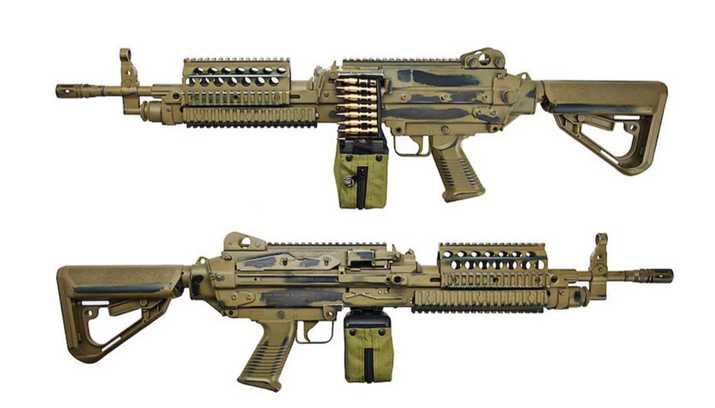 MK46 MOD0 LMG Battleworn FN Herstal Licensed T8 X SP System Dark Earth AEG by A&K