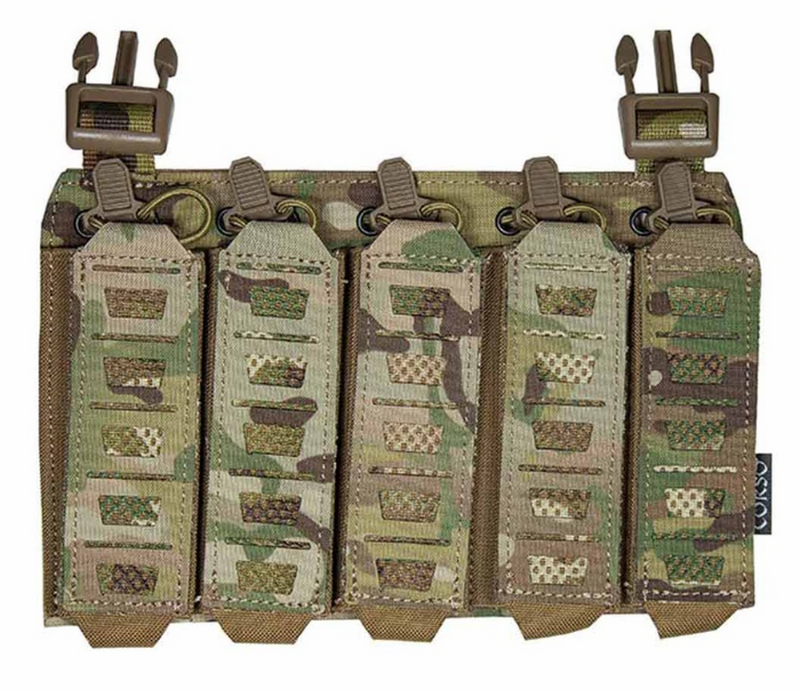 MP5 - MP7 Dagger 5 Magazines Pouch MC Multicam MOLLE Front Panel Porta Caricatori by CORSO Tactical