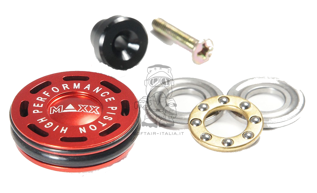 Maxx Model CNC Aluminum Double O-Ring Ball Bearing AEG Piston Head Testa Pistone Doppio O-Ring by Maxx Model