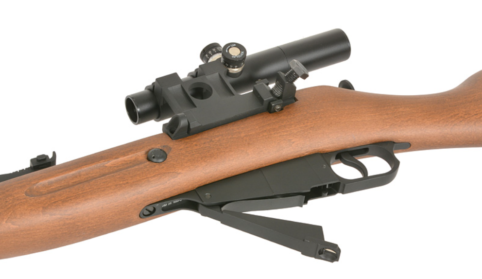 Mosin Nagant Sniper PU Scope 1891/30 Ejecting Shells Full Wood & Metal Spring Bolt Action Rifle by Double Bell