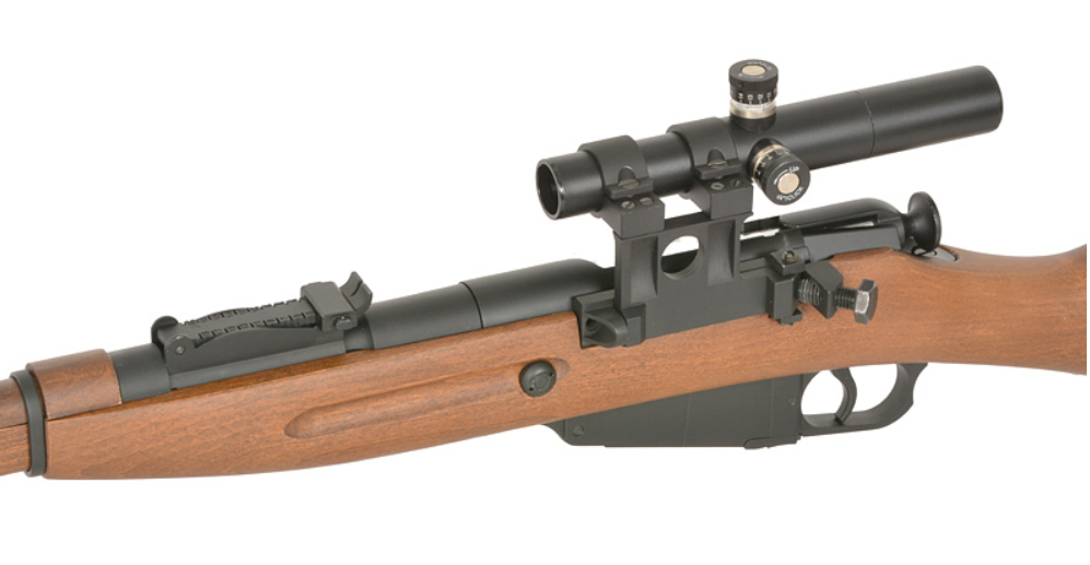 Mosin Nagant Sniper PU Scope 1891/30 Ejecting Shells Full Wood & Metal Spring Bolt Action Rifle by Double Bell