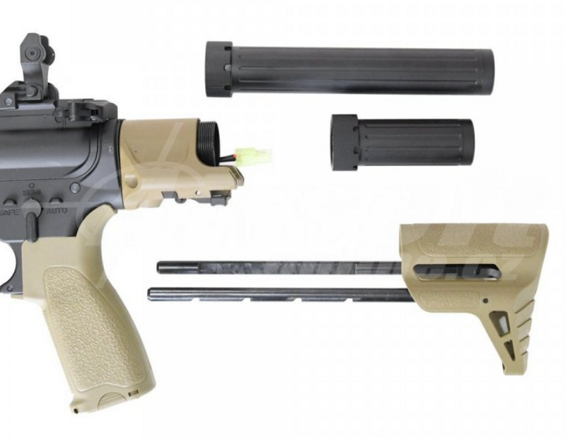 ROSSI Neptune 5.5inch PDW AEG Bronz Dual - Tone Electronic Trigger Mosfet Li-Po Ready by ROSSI Airsoft