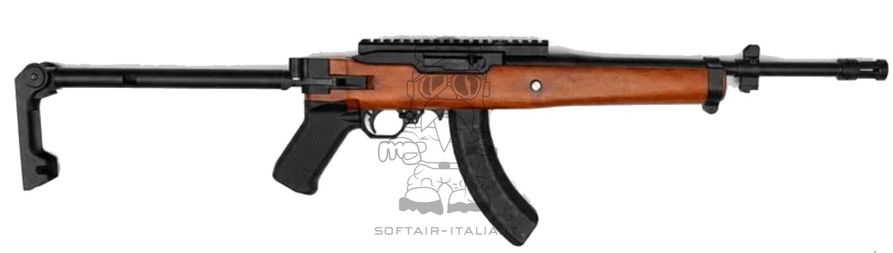 Ruger .22 Styling Ranch Boy I Real Walnut Wood & Metal GBB Gas Blow Back Rifle by ACE 1 ARMS