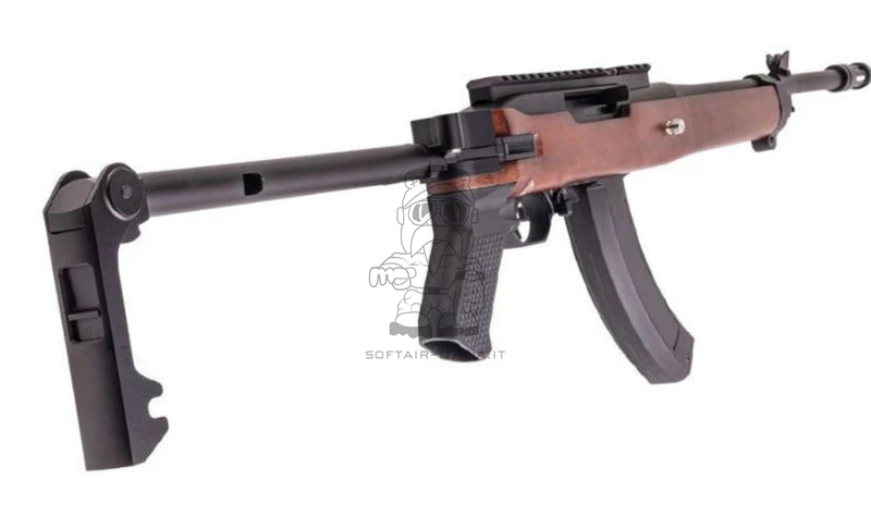 Ruger .22 Styling Ranch Boy I Real Walnut Wood & Metal GBB Gas Blow Back Rifle by ACE 1 ARMS