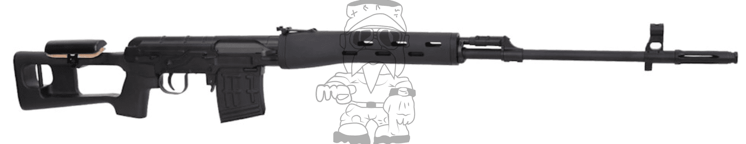 SVD - Dragunov Sniper Full Wood & Metal Spring Bolt Action Rifle Black Polymer Version by AGM - Specna Arms