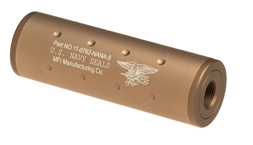 Silencer - Silenziatore - Barrel Extension "Navy Seals" DE- Dark Bronze 107mm. CCW-CW Universale 14mm. By FMA