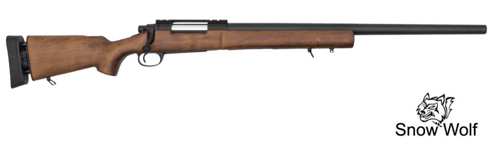 Snow Wolf M24 Sniper Full Wood & Metal Spring Bolt Action Rifle by Snow Wolf®
