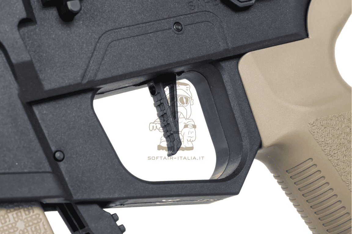 Specna Arms 9mm  SA-FX02 FLEX™ Gen.2 HAL ETU Auto Progammable Semi Bursto 3 > 5 bbs Half Tan Black Light Ops Stock AEG by Specna Arms