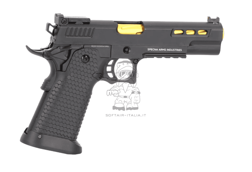 Specna Arms Hi-Capa VAPOR™ SA-VGP06 Steel Body - Gold Barrell GBB Gas Blow Back Airsoft Pistol by Specna Arms