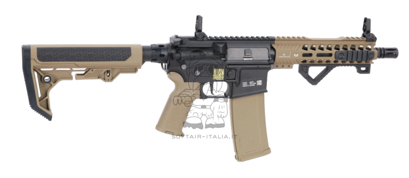Specna Arms M-Lok Strike Industries Licensed Front RRA Rock River Arms SA-E17 EDGE™ HAL 2 Light OPS Stock Gen. 2 AEG Dual Color Half Tan & BK by Specna Arms