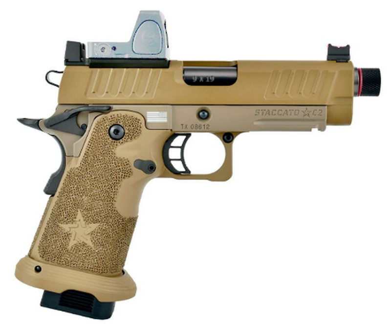 Staccato C2-DX 2011-OC CNC Metal Slide RMR Tan Version GBB Airsoft Pistol by EMG > Army Armament