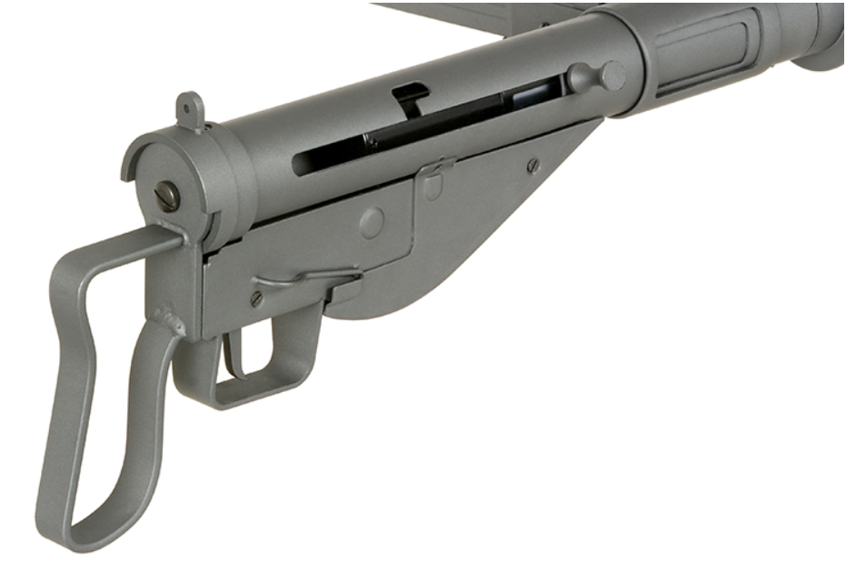 Sten Commando SOE MK2 Pistol Grip Full Steel Built In Tracer Unit Muzzle Flash Effect Grey Version AEG by AGM