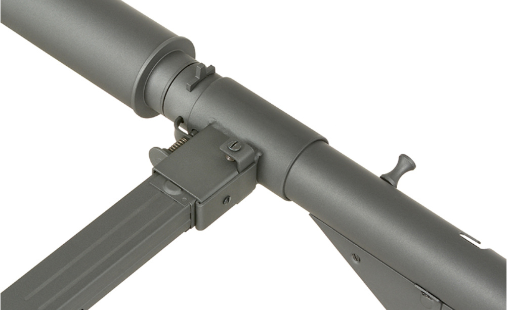 Sten Commando SOE MK2 Pistol Grip Full Steel Built In Tracer Unit Muzzle Flash Effect Grey Version AEG by AGM